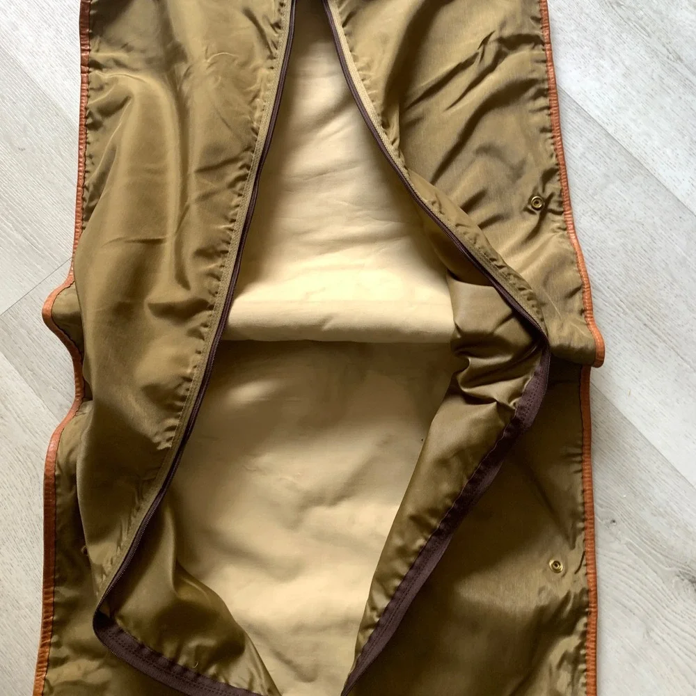 Vtg WBC Monogram Garment Bag Travel‎ Suit Cover Luggage Brown Jacquard